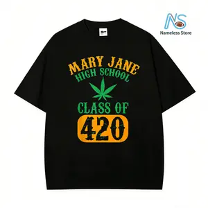 Men's Class of 420 Weed Graphic T-Shirt, 100% Fabric, Crew Neck, Short Sleeve, Regular Fit, Weekend Casual Wear, All-Season Casual Wear