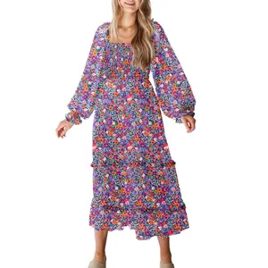 Dokotoo Sweet Excellence Smocked Floral Maxi Dress