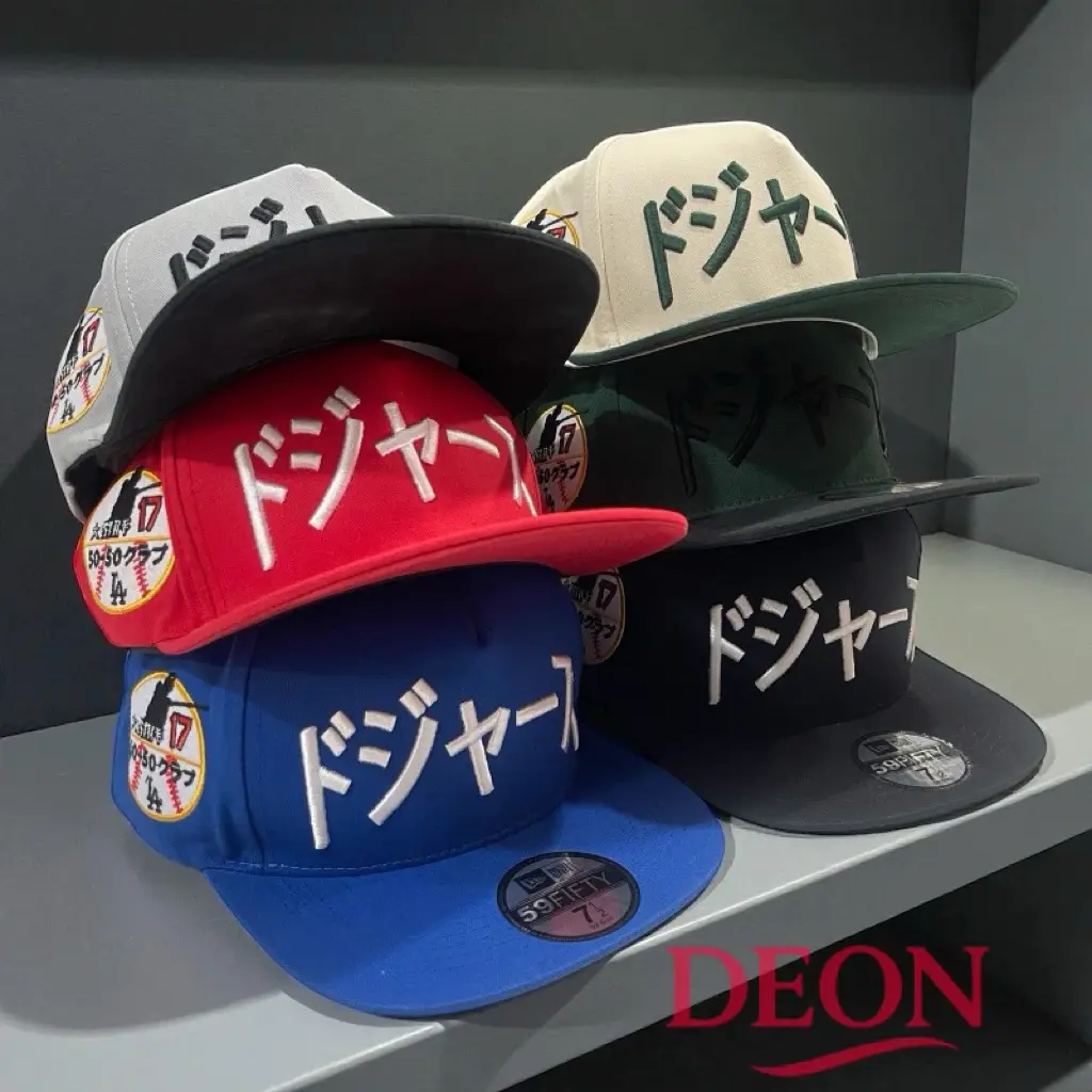 DEON Brand Snapback Caps - Multi-Color Baseball Hats with Japanese Text - Adjustable Fit for Men & Women - Perfect for Casual Wear