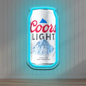 1 PC Wall-Mounted Ice Blue Beer Can Acrylic Carved Neon Light, Home Lighting, Led Neon Lights, USB Powered Dimmable, Gaming Room Parties, Home Bar, Birthday Gifts, Christmas, Outdoor Themed Restaurants