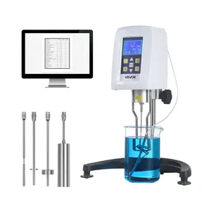 VEVOR Digital Rotary Viscometer, 10-100,000 mPa.s(cP), ±2% Accuracy, 100-240V Digital Rotational Viscosity Meter with 4 Rotors and Temperature Probe, LCD Display, Lab Viscometer for Fluid Testing