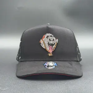 Gorra Makabelico Fantasma - Chava Hats Stylish Black Cap with Rhinestone Embellishment for Trendy Outfits