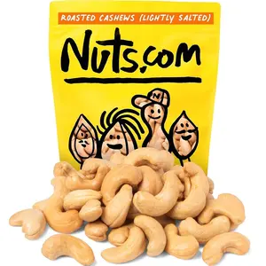 Nuts.com – Roasted Cashews (Lightly Salted) — Creamy & Savory Flavor, Healthy Snack for Adults & Kids, Good Source of Protein, Fiber, Calcium, Iron & Healthy Fats – Vegan & Gluten-Free – 2 Lb Bag