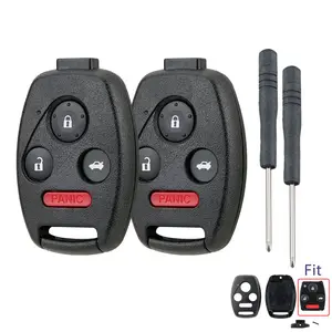 2 Replacement For Honda Accord Civic Pilot - 4 Button Remote Key Fob Uncut Shell Case  +  Screwdriver  2006 2007 2008 2009 2010 2011 2012 2013 2014 2015