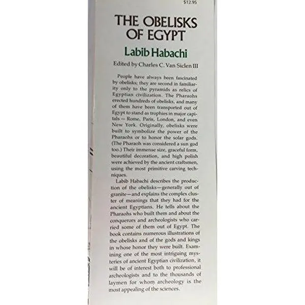 USED Book - The obelisks of Egypt: Skyscrapers of the past by Labib Habachi (Hardcover) - english
