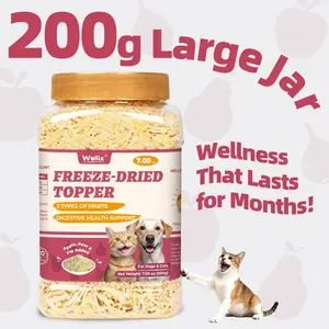 Wellix 7.5oz Cat & Dog Fruits Food Topper - Apple, Pear & Fig | Freeze Dried Fruit Formula | Gentle on Stomach | Digestive Health Support | Natural, Nutritious, Yummy