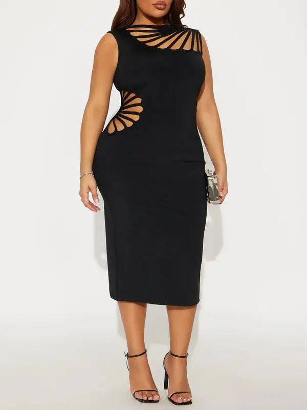 Sassy Angel Bandage Midi Dress - Black - TikTok Shop Sassy Angel Bandage Midi Dress - Black - TikTok Shop