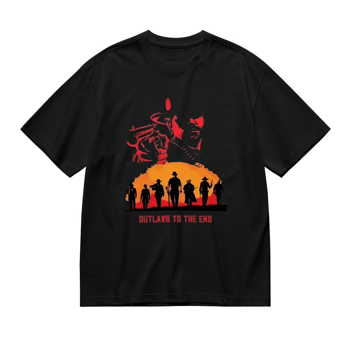 Redemption 2 Rdr Inspired Men's T-Shirt-Casual Cotton Crew Neck with Geometric Print, Machine Washable