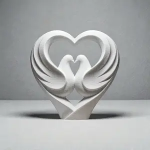 Heart-Shaped Dove Sculpture - Elegant PLA Figurine for Home Decor and Gift Ideas collectible gifts