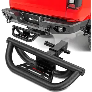 Nilight Universal Hitch Step Textured Black Drop Trailer Hitch Step Fit 2 Inch Receiver with Hitch Lock Stabilizer Towing Bar Rear Bumper Guard Rated up to 350 Lbs for Pickups Trucks Vans SUVs ATVs