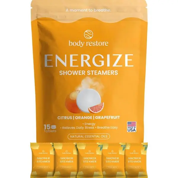 Body Restore Shower Steamers Aromatherapy 15 Pack – Fathers Day Gift for Dad, Birthday Gifts for Women & Men, Spa Stress Relief & Relaxation Self Care Gifts – Premium Citrus Essential Oil Tablets