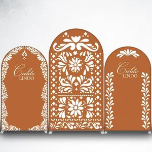 15-day Delivery Terracotta Mexican Floral Arch Backdrop Cover for Fiesta and Cielito Lindo Party