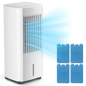 Portable Evaporative Air Cooler,3 In 1 Swamp Cooler with 4 Ice Packs,15H Timer,3 Speeds & 3 Modes,Remote,Cooling Fan for Bedroom,Living Room,Office,Pet-Friendly,White outdoorfun
