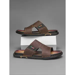 Men's Casual Plain Color Slide Sandals, Fashionable Sandals for Beach, Travel & Daily Commutes, Breathable & Durable Sandals for Men, Walking Shoes, PU Leather Slides