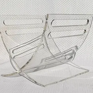Modern Acrylic Magazine Rack - Clear, Durable, Space-Saving Design for Home Office Use