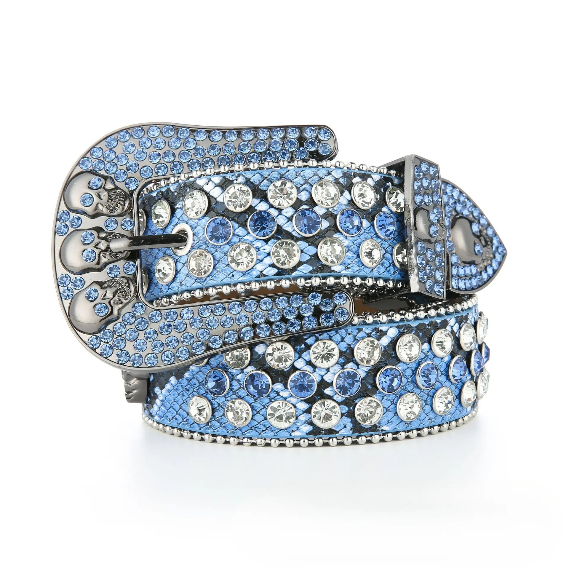 Preppy Leopard Print Heavy Duty Rhinestone Belt - Wide Version with Crystal Rivets, Niche Designer Accessory for Campus Events, Daily Travel, 3-4Cm Width, Rhinestone Embellished, Battery Buckle Pin Buckle, Creates Fresh And Sweet Vibe, Casual, Pu Leather,