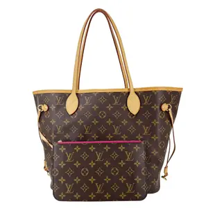 Pre-owned Louis Vuitton Canvas Tote Bags Neverfull MM Monogram Tote Bag Brown