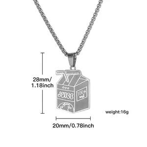 2025 new hot stainless steel milk bottle pendant titanium steel men's and women's personality jewelry necklace personality niche design wholesale woman jewelry necklace