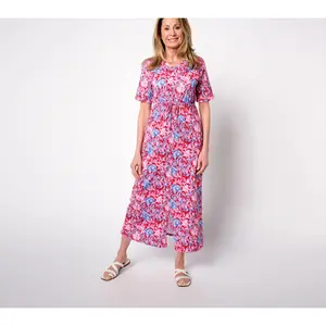 Stan Herman Heirloom Floral Cotton Jersey Maxi Dress