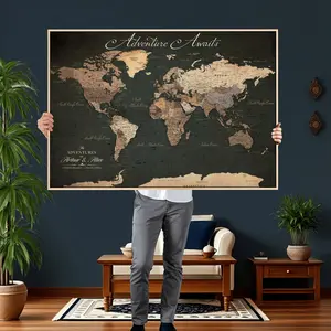Custom Push Pin World Map Wall Art – Personalized Travel