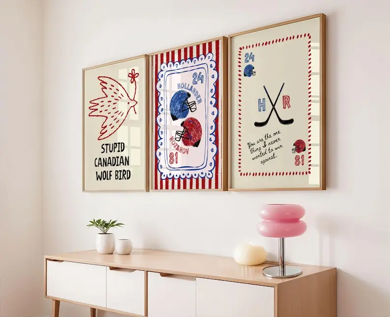 3 Prints Heated Rivalry Inspired Quote Wall Art Hollander Rozanov Wall Decor Hockey Love Romance LGBTQ Poster Book Print Digital .