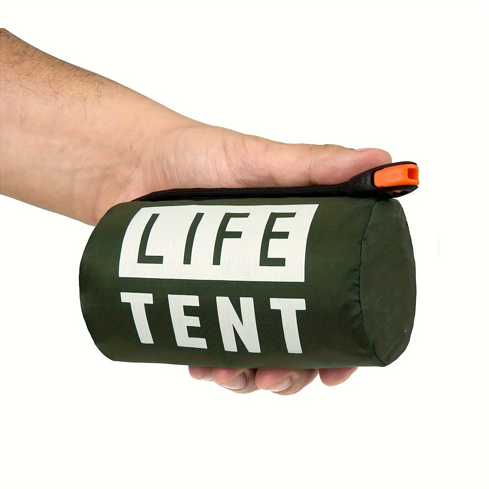 Emergency Survival Tent, 2-Person Emergency Tent, Survival Tent with Survival Whistle - Camping, Hiking, Outdoor Adventure Activities Insulated Blanket Waterproof Canvas Tent