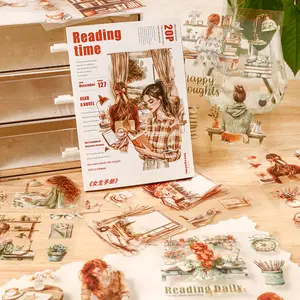 20 sheets/book, Girls' Handbook Sticker Book, Character Theme, Photo Album & Diary  Notebook Accessories, Trash Diary Stickers Art & Craft  Paper, Scrapbooking Supplies decorative