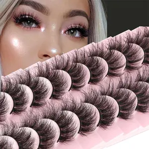 10 Pairs Eyelashes Faux Mink Eyelashes Dramatic Volume Lashes Extension Long Lasting Fluffy Lashes Thick Long Lash, Fake Lashes False Eyelashes Set