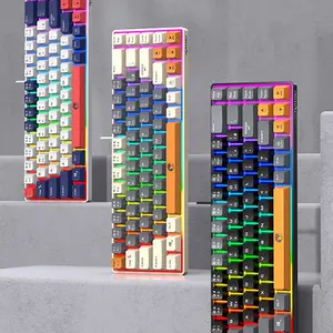 Two-color 68 key K68 gaming keyboard 19 keys without conflict Rainbow backlight super bright multimedia function super practical office e-sports super suitable wired keyboard