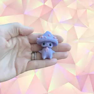 Mini Fidget Pixie Mushroom – 3D Printed Pastel Pixie Shroom Friend - Mushroom Toy - Mini Kawaii Fantasy Figure - Cottagecore Fidget - Mushroom Fidget Decor Fairy