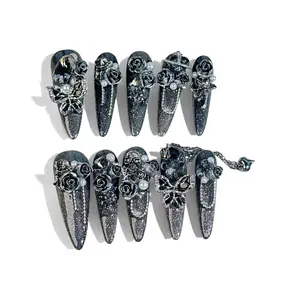 Voileedenails-FJ03 Press On Nails - Long or Short Nails Available in Various Colors and Styles