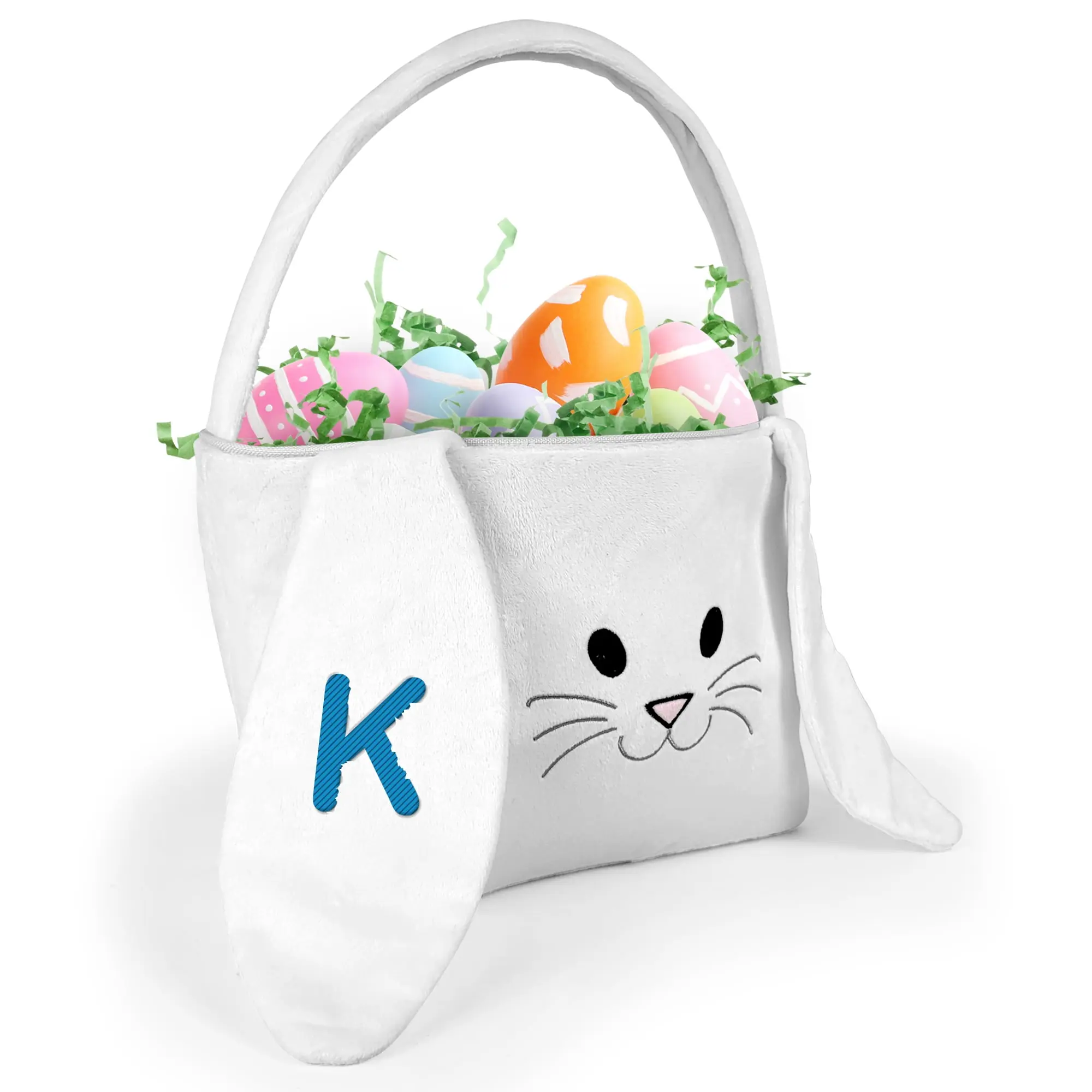 Personalized Easter Bunny Basket With Initial