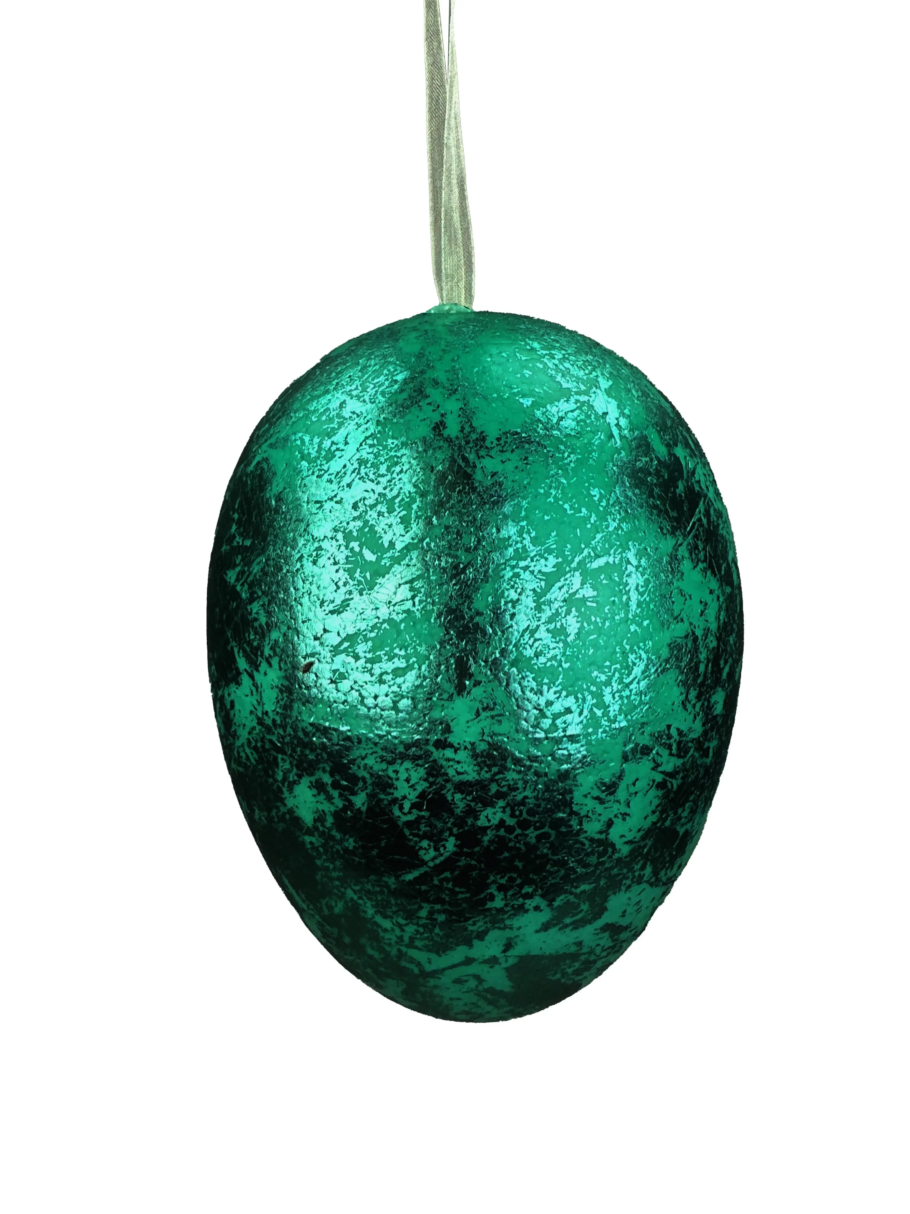 Blue Metallic Egg Ornament, 6"