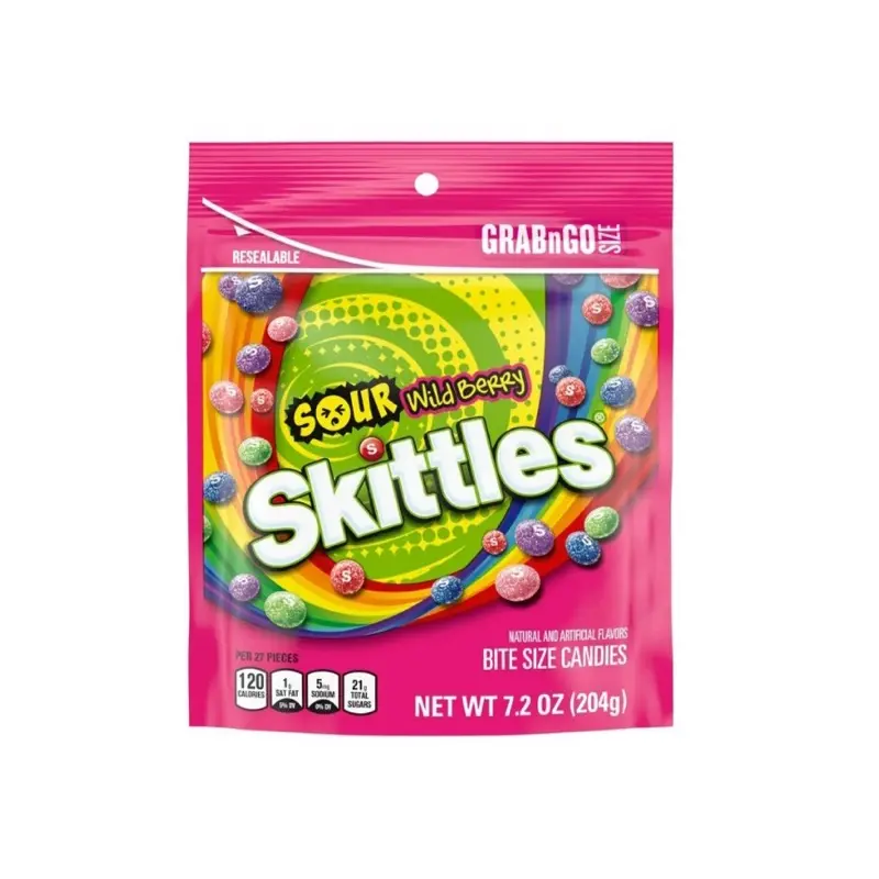 Skittle Sour Wild Berry Flavor-1 Bag 7.2 oz Skittle Sour Wild Berry Flavor-1 Bag 7.2 oz