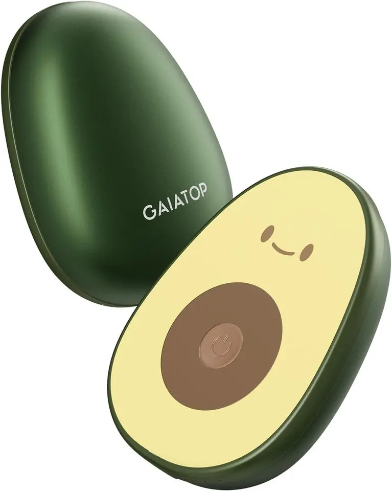 Avocado Hand Warmers Rechargeable 2 Pack, 4000Mah Avocado Electric Hand Warmer 2pcs USB Cables, Reusable Portable Pocket Heater for Women Men