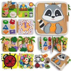 Montessori Busy Book, 3D DIY Fabric Storybook, Early Education Toys for Children, Preschool Learning Activities, Life Skills, Letters, Numbers