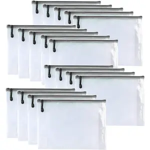 -18 PCS-3"x 5" inchs-Zipper Pouch, Puzzle Storage Bag Plastic Zip Pouches File Folders Bags for Organizing,Office Supplies, Board  Organization, Storage-Black