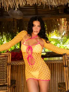 Leg Avenue Reckless Romance Fishnet Lingerie Dress Set