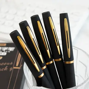 5-pack of black and gold elegant gel pens - 0.5mm/0.7mm/1.0mm fine tip, high ink capacity, smooth writing, suitable for office, diary recording - business professional and artistic use, Note Taking Pens, Aesthetic pens, Fine Point Pens