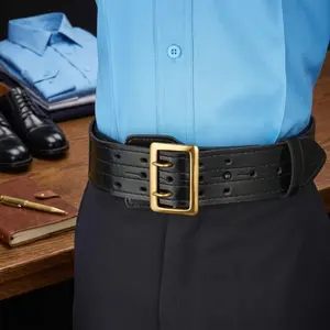 Replacement Sam Browne Duty Belt Buckle 2.25 Inch Solid Brass 2 Prong Buckle for Law Enforcement Police Security Military Tactical Gear Accessories Heavy Duty Adjustable Strap Hardware