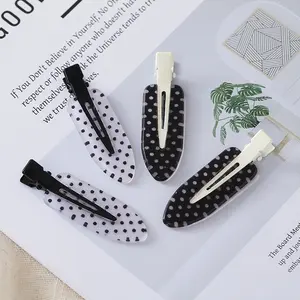 Acrylic Polka Dot Hair Clips, Cute Vintage Style, Invisible Bangs Clip & Small Hair Claws, Trendy Headwear, Super Cute Clips, Durable Hair Accessories