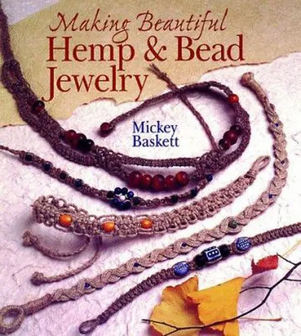 USED Book - Making Beautiful Hemp & Bead Jewelry: How to Hand-Tie Necklaces, Bracelets, Earrings, Keyrings, Watches & Eyeglass Holders With Hemp by Mickey Baskett (Hardcover) - english