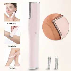 Sonic Dermaplaning Tool for Face Peach Fuzz Removal, Exfoliation Face Hair Removal and Eyebrow Shaping Device, 2 Speed, and with 2 Reusable Replacement Heads. Usb Charging.