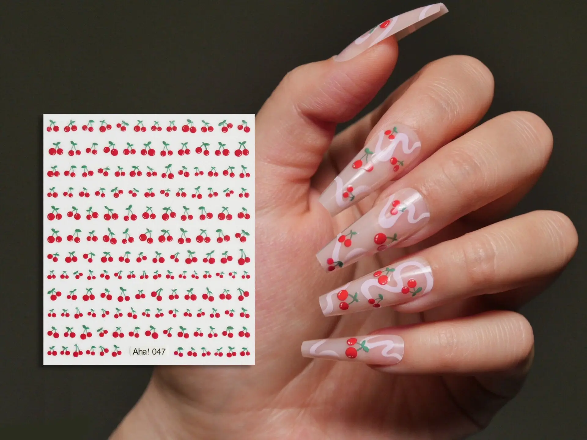 Red Cherry Nail Art Sticker Red Cherry Nail Art Sticker