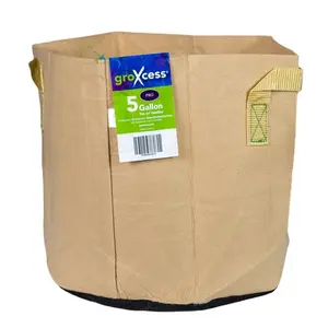 GroXcess Pro Tan 5-GAL Fabric Pot w/ Handles
