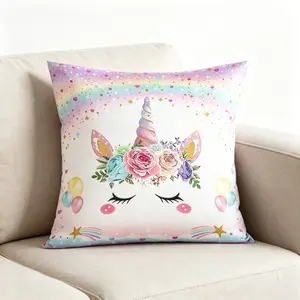 1 PC Trending Pastel Unicorn Throw Pillow - Short Plush, 18" Zippered Cushion Cover. #Pillow Cover #Home Decor #Cozy Living Room #TikTok Made Me Buy It #Home Upgrade.  (without pillow core)