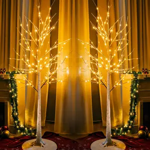Dazzle Bright Lighted Tree, 6 Ft Birch Tree with Fairy Lights for Decoration Inside Outside, Birch Tree with 144 LED Lights for Christmas Holiday Wedding Home Room Decor, 2 Pack