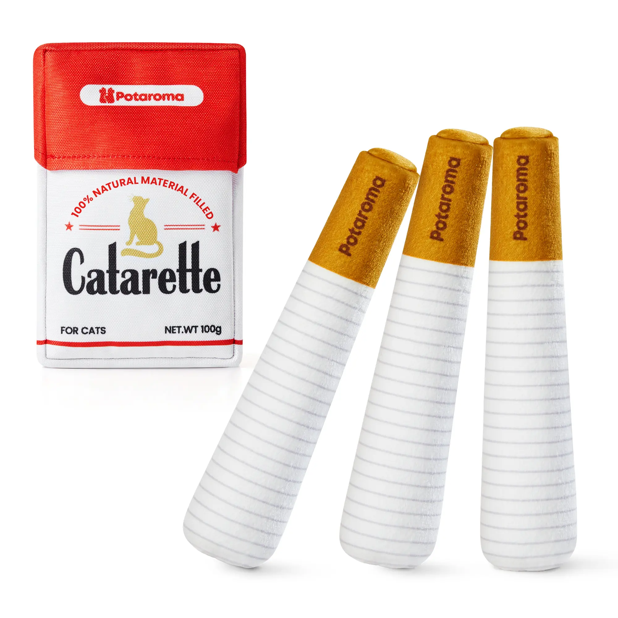 Potaroma Natural Silvervine Cat Toys, Baby-Grade Interactive Chew Kicker Toys for Indoor Cats & Kittens, Relieves Boredom & Stress