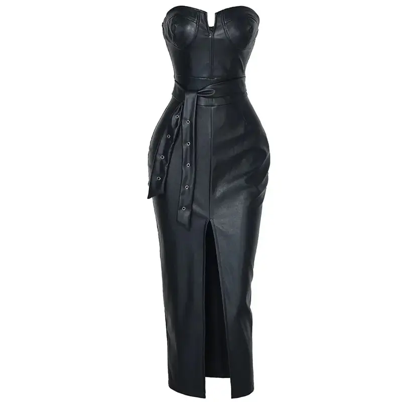 Pu leather bandeau dress - TikTok Shop Pu leather bandeau dress - TikTok Shop