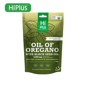 HiPlus Nutrition Oil of Oregano with Black Seed Oil Softgels 6000mg Immune Support Antioxidant Boost Non-GMO Plant-Based 300 Count Gluten Free Vitamins for Natural Wellness